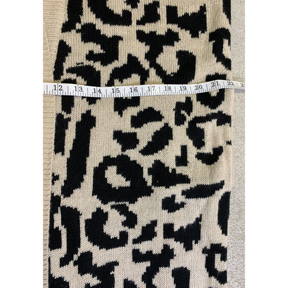 Blank NYC Long Sweater Womens Large Beige OpenFront Safari Animal Print Cardigan - Picture 10 of 12